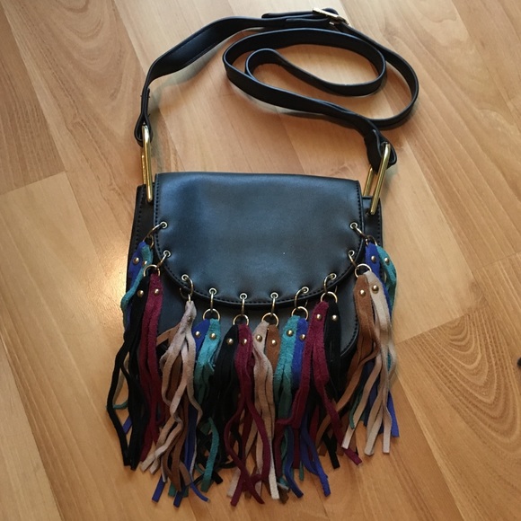 Handbags - Crossbody Purse with Colorful Fringe!